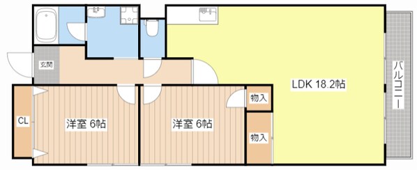 フラワー3番館の物件間取画像